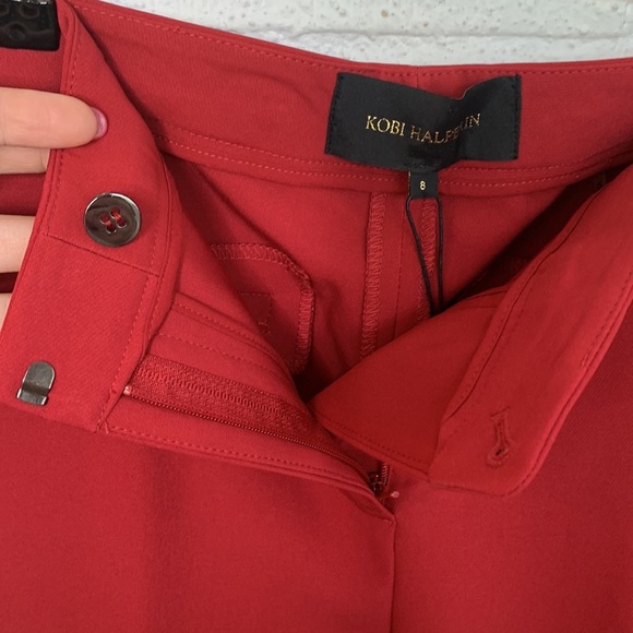 Kobi Halperin Alessandra Cigarette Trouser High Rise Pants Burnt Red size 8 - Picture 6 of 9